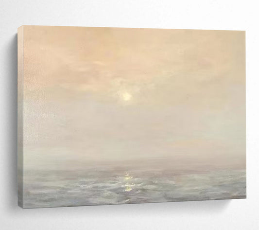 Seascape at dawn/dusk with a soft, glowing sun and calm waters CT1669