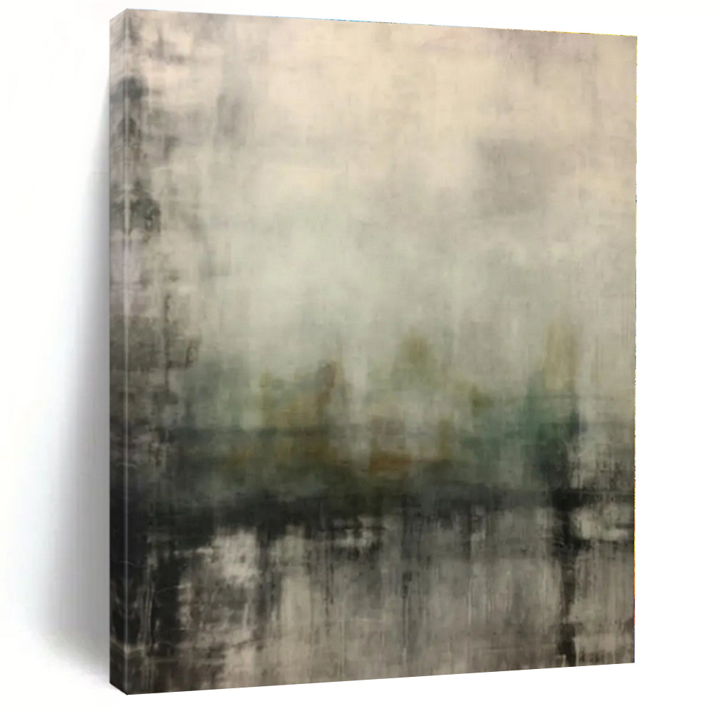 “Misty Landscape in Neutral Tones”，Abstract Atmospheric Oil Painting CT0528