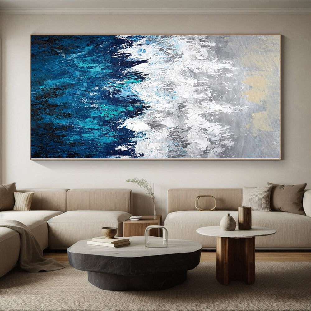 “Gray - Blue Mountain Whispers” Abstract Acrylic Art CT0286