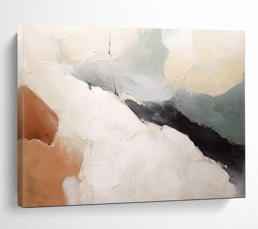 “Subtle Textures” - Soft beiges, grays, browns; layered, muted abstract forms CT1510