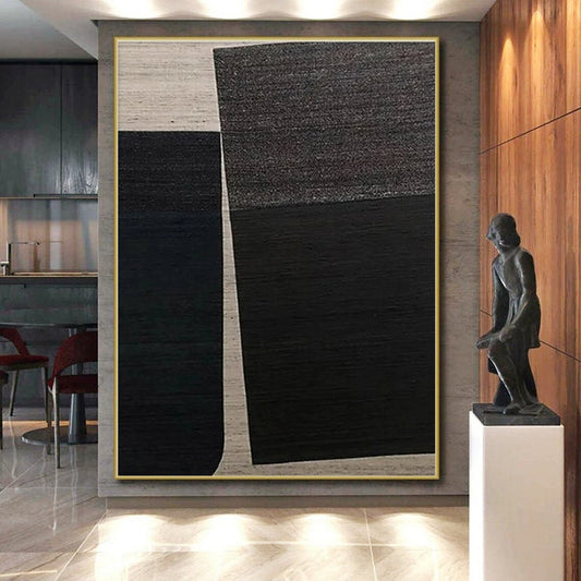 “Black - Brown Geometric Collage”，Minimalist Style CT0660