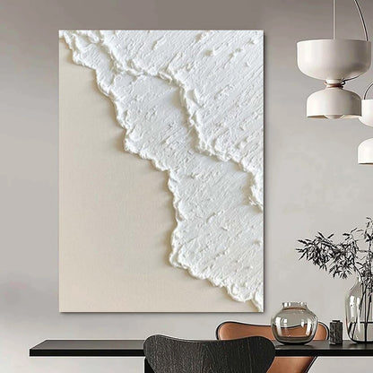 “White Textured Scallops” Plaster - Effect Acrylic Art CT0170