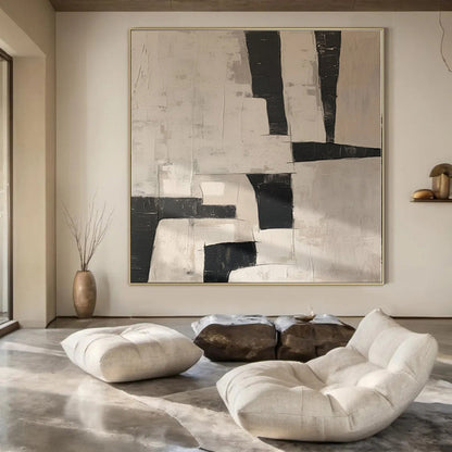 “Black - White Abstract Blocks” Abstract Acrylic Creation CT0123