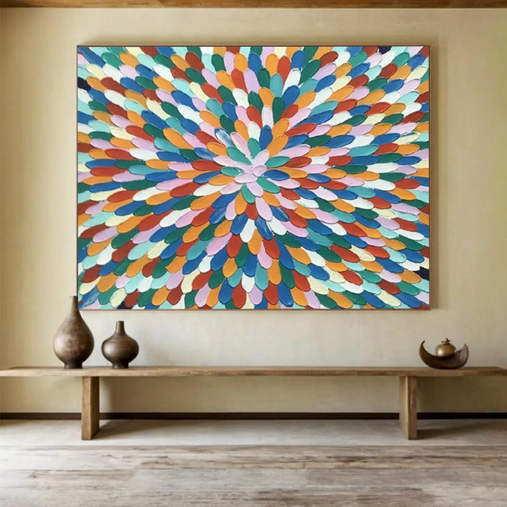 “Rainbow Petals” – Pointillist - Inspired Acrylic Painting CT1743