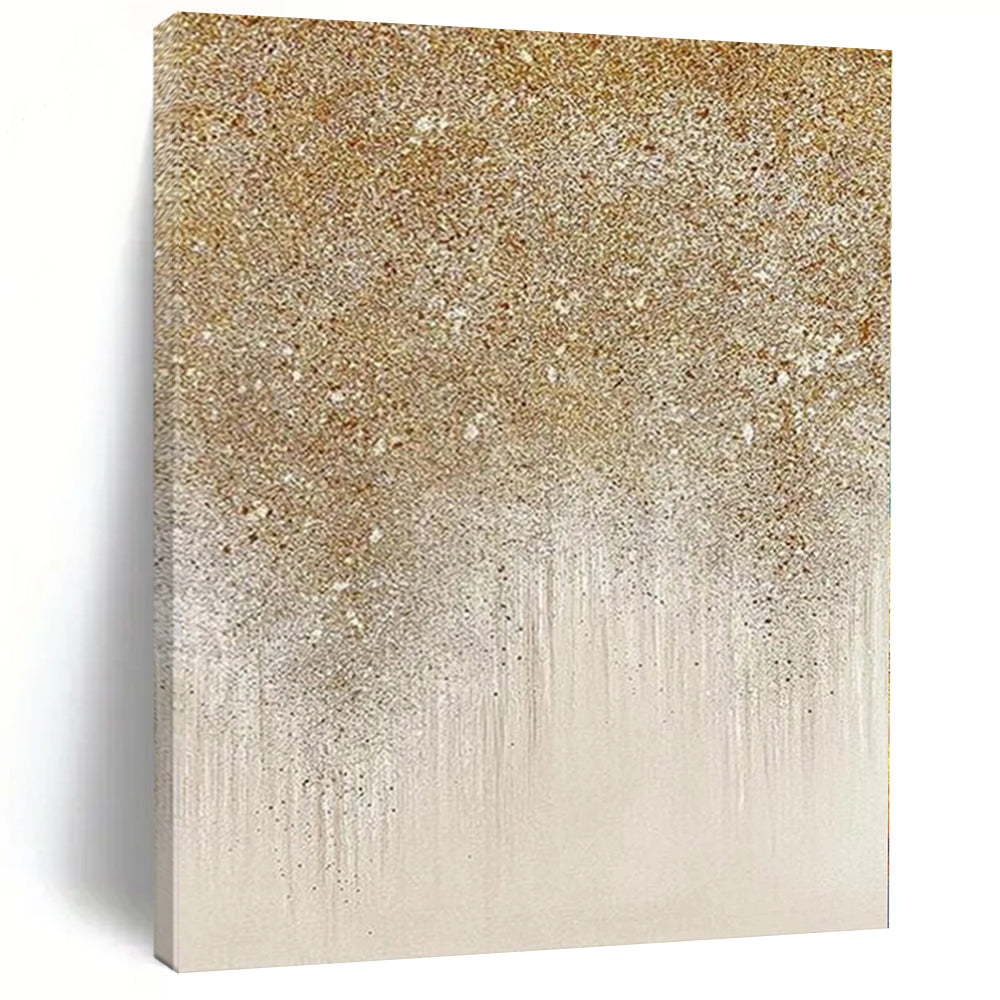 “Gilded Glitter Drips” Abstract Acrylic Art CT0281