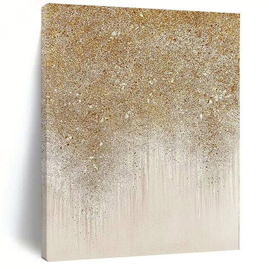 “Gilded Glitter Drips” Abstract Acrylic Art CT0281