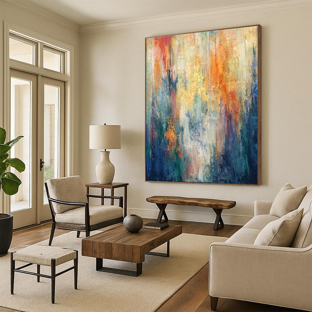 “Colorful Vertical Abstract Flow” - Abstract Expressionist Art CT0416