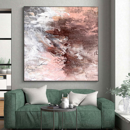 “Pink Brown Fusion” - Abstract Work with Pink, Brown, Gray Textures CT0023