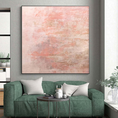 “Blush Whispers” - Abstract Painting with Soft Pink, Beige, Subtle Tones CT0016