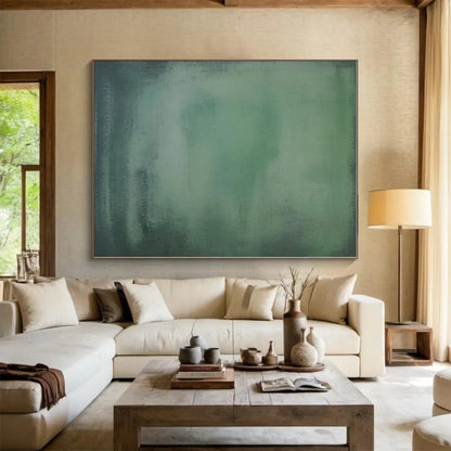 “Soft Green Gradient”，Minimalist Abstract Oil Painting CT0572