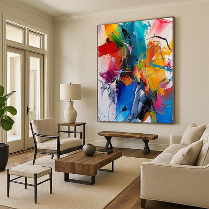 “Colorful Abstract Rhythm” Expressionistic Acrylic Art CT0232