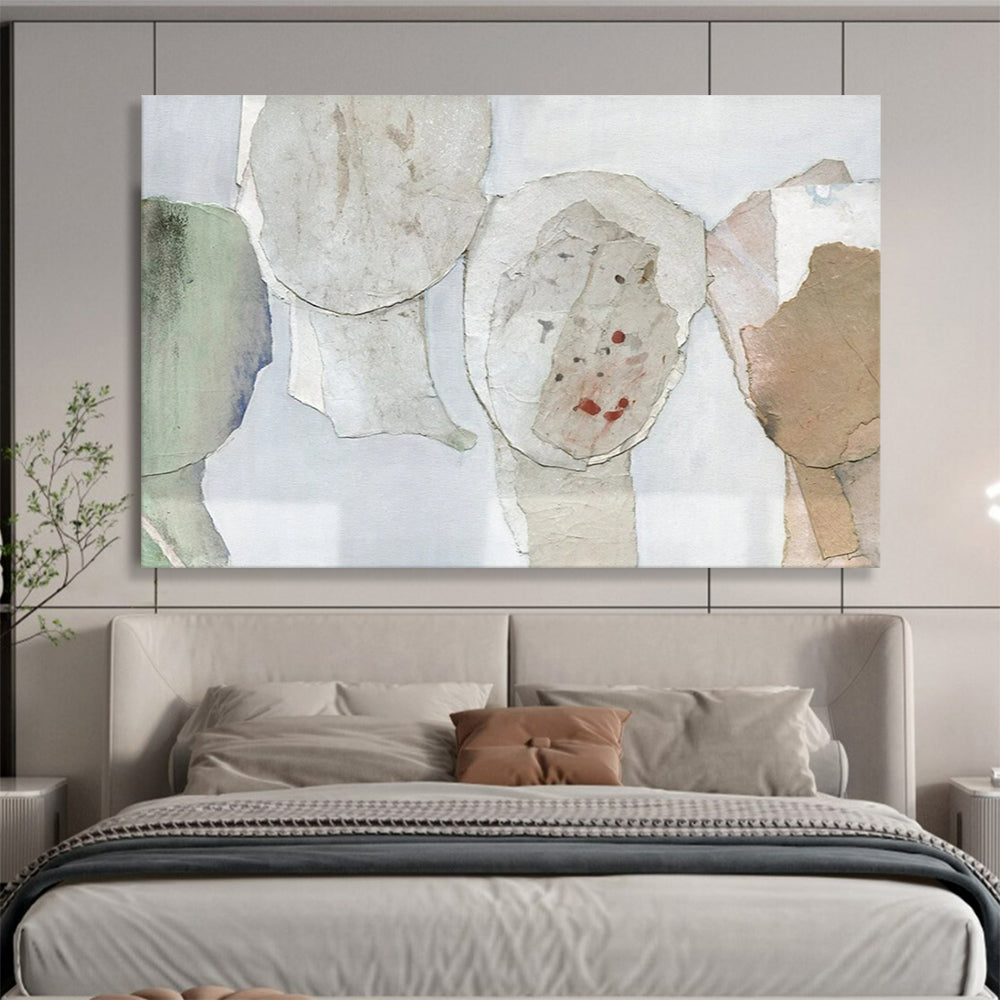 “Neutral Paper Silhouette Collage” – Abstract Mixed - Media Collage CT1781