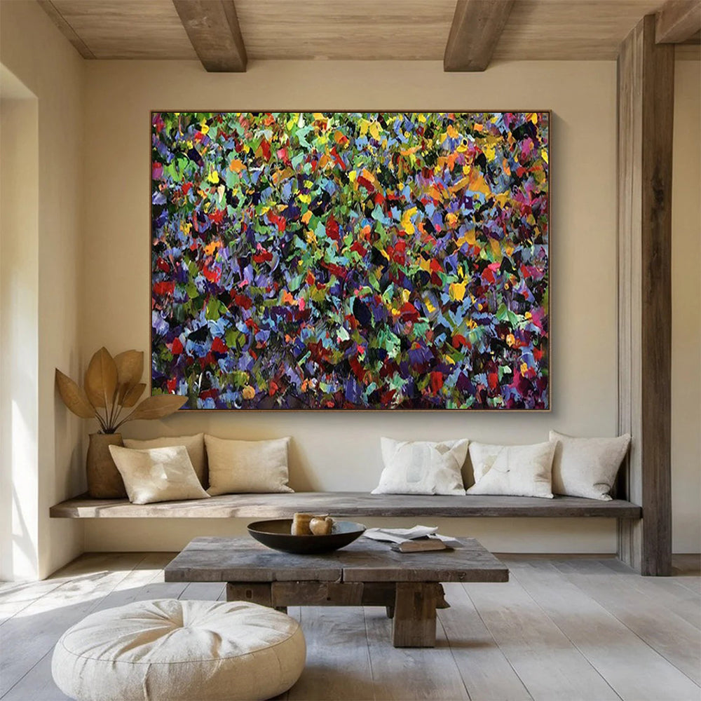 Intense Color Burst in Green - Dominant Field - Expressionistic Acrylic Art CT1798