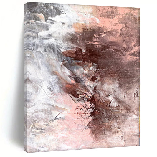 “Pink Brown Fusion” - Abstract Work with Pink, Brown, Gray Textures CT0023