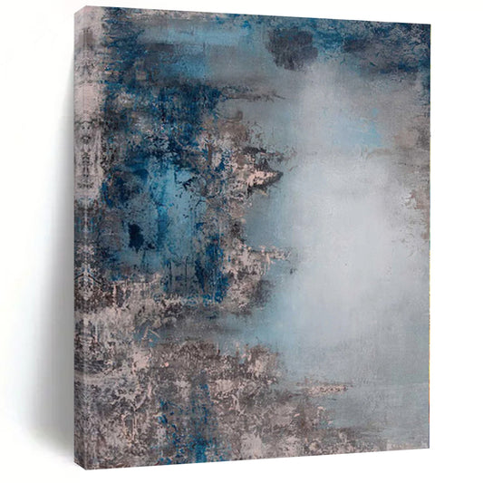 “Blue Gray Mists” - Abstract Painting with Blue, Gray, Muted Tones CT0021