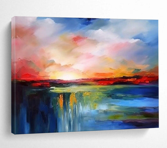“Colorful Horizon” - Bright pinks, oranges, blues; dramatic sunset over water CT1513