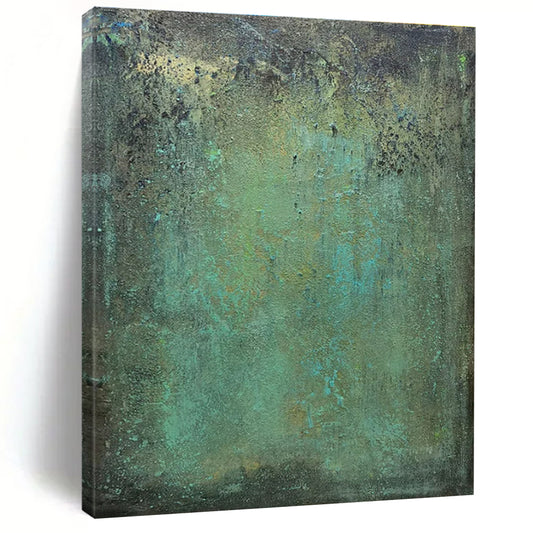 “Teal - Green Textured Patina”，Abstract Textured Art CT0641
