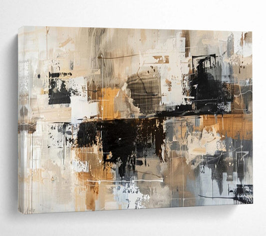 “Neutral - Toned Abstract Chaos” – Abstract Acrylic Painting CT1717