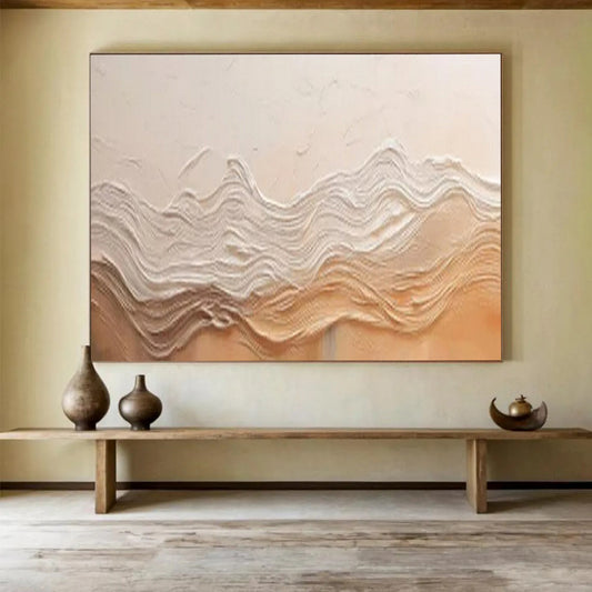“Textured Wave Serenity” – Cream, beige with raised, wavy textures CT1695