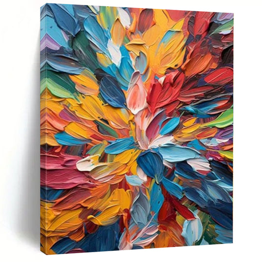 “Colorful Palette Knife Blossom” Impasto Acrylic Art CT0236