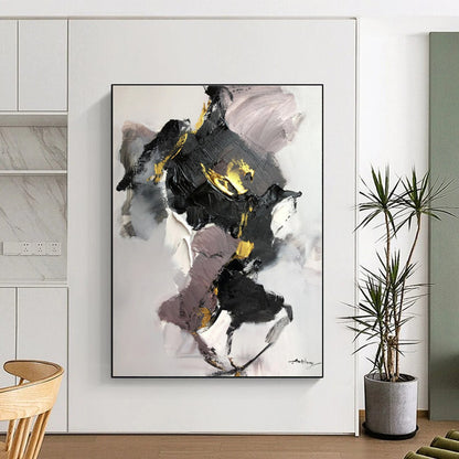 “Black - Gold - Purple Abstract” - Abstract Expressionist Art CT0511