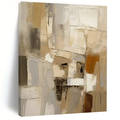 “Neutral - Toned Textured Cubes”，Abstract Textured Art CT0610