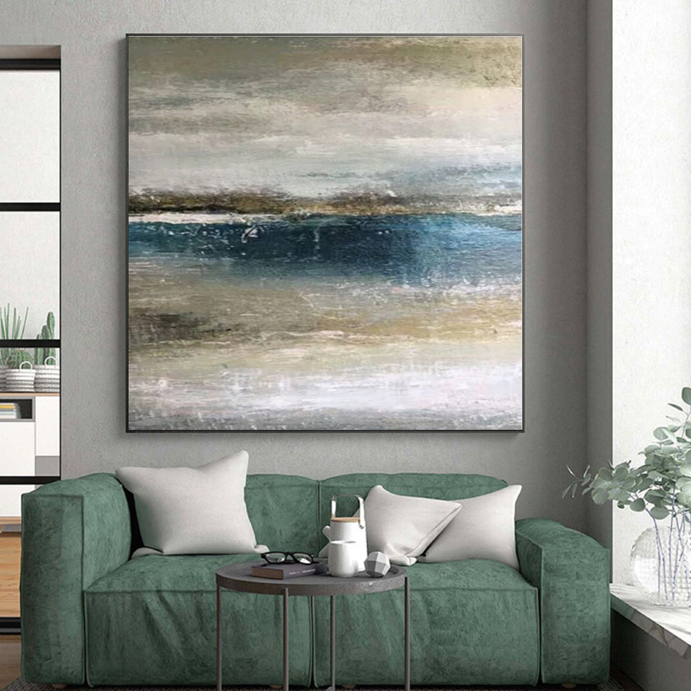 “Beach - Inspired Abstract”，Abstract Seascape Oil Painting CT0590