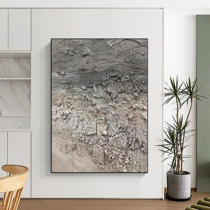 “Rough Textured Abyss” - Abstract Work with Grays, Browns CT0102
