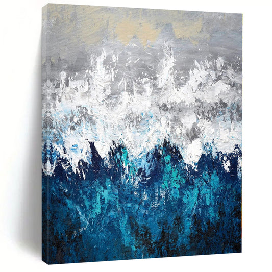 “Gray - Blue Mountain Whispers” Abstract Acrylic Art CT0286
