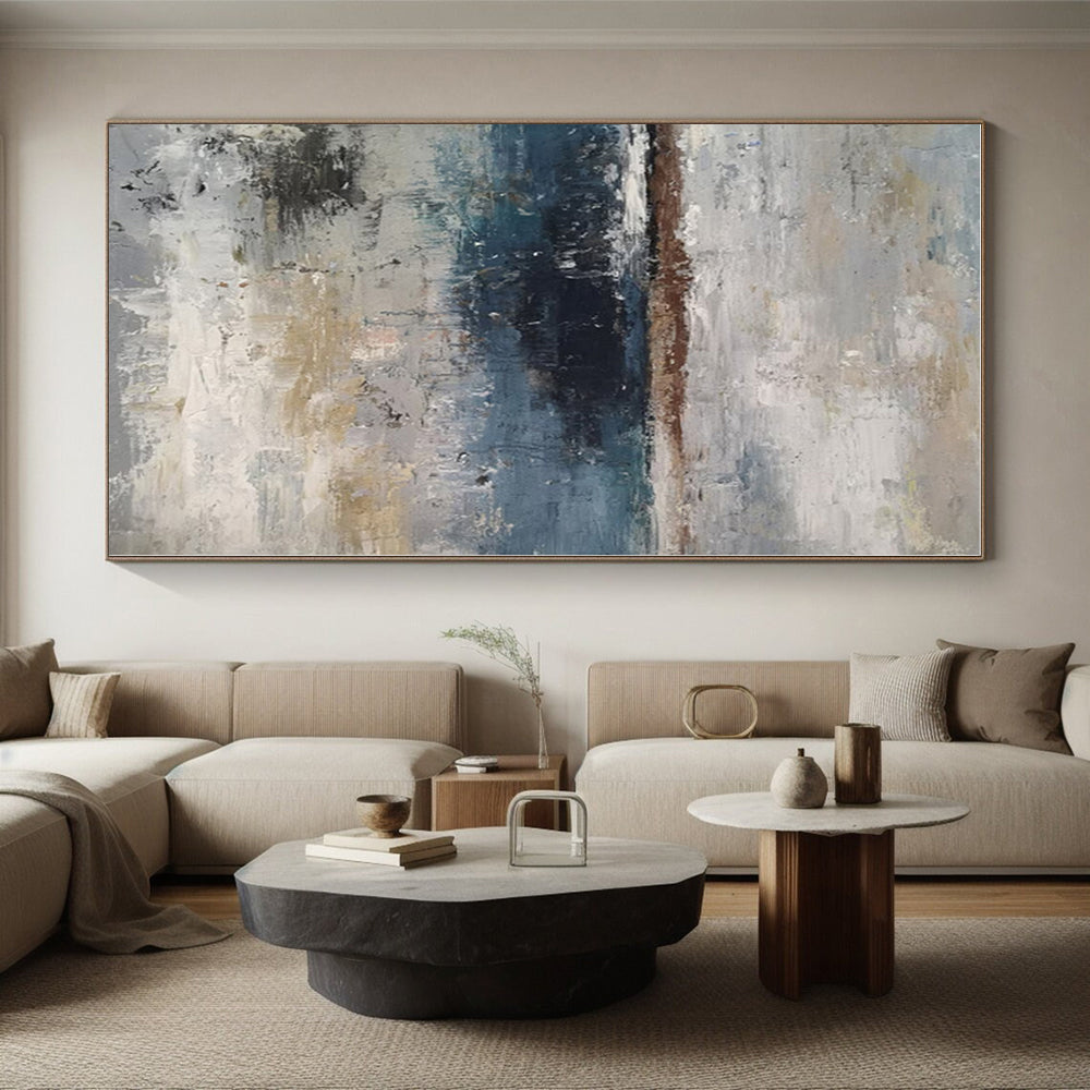 “Gray - Blue Coastal Abstraction” - Abstract Landscape Art CT0471