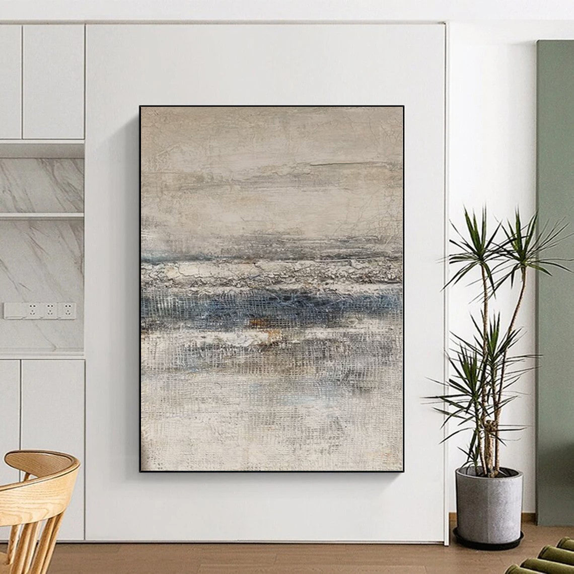 “Neutral Textured Layers” - Abstract Work with Grays, Blues, Browns CT0099
