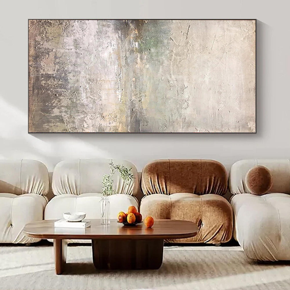“Gray - Green Textured Landscape” Abstract Oil Painting CT0120