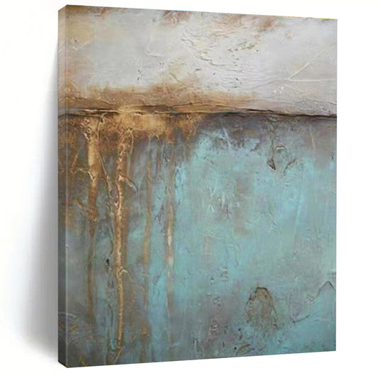 “Teal - Brown Textured Layers”，Abstract Textured Art CT0629