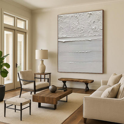 “White Textured Minimalist Art”，Abstract Minimalist Art CT0611