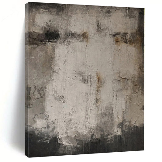 “Gray - Brown Textured History” Abstract Oil Painting CT0126