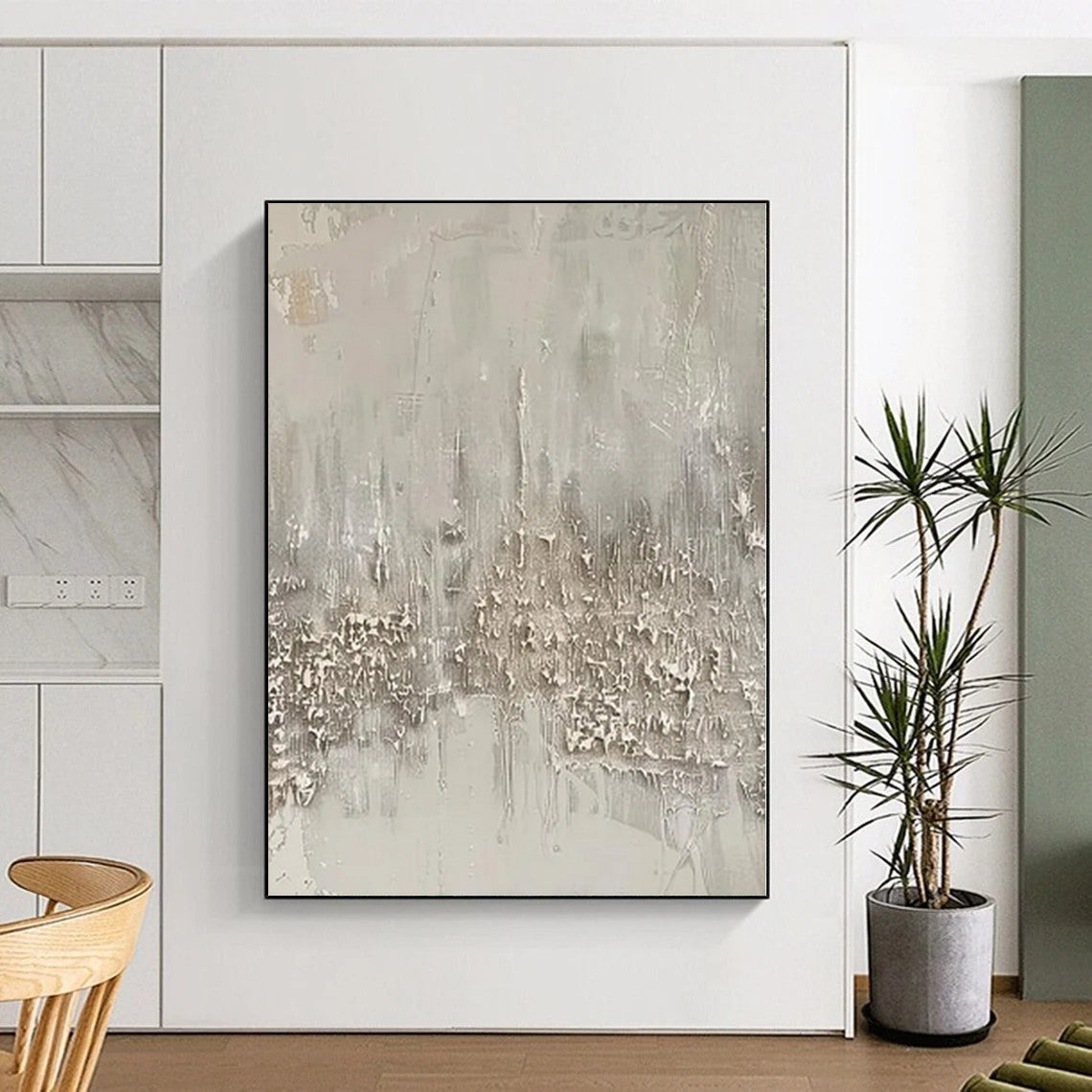 “Textured Gray Layers” Abstract Acrylic Art CT0270
