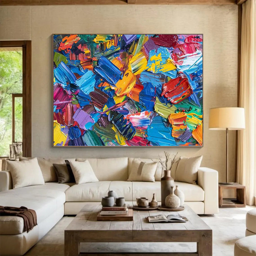 “Colorful Palette Knife Abstract” Impasto - Style Acrylic Art CT0229