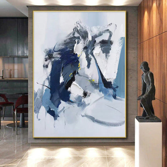 “Blue - White Abstract Figure” - Abstract Figurative Art CT0485