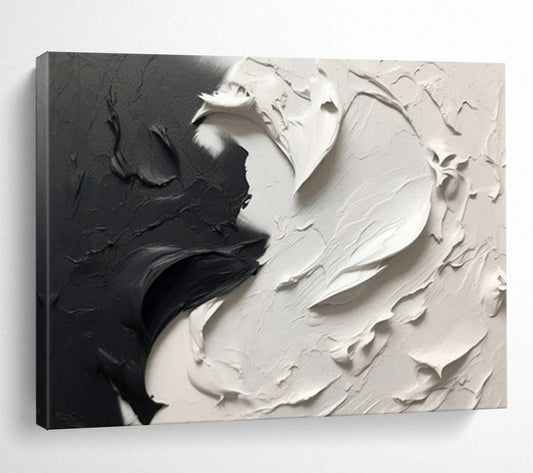 “Textured Monochrome Drama” – Abstract Acrylic Painting CT1729