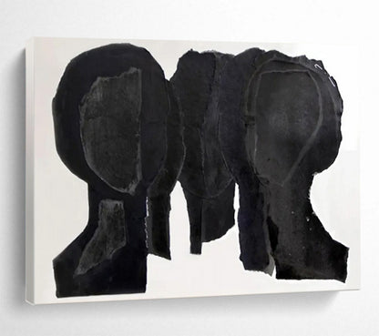 “Black Silhouette Collage” – Abstract Mixed - Media Collage CT1780