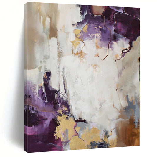 “Purple - Gold - Neutral Abstract Veins” Abstract Acrylic Art CT0259