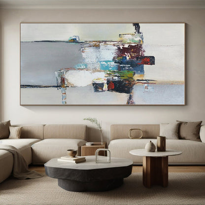 “Colorful Abstract Still Life”，Abstract Cubist - Inspired Oil Painting CT0588