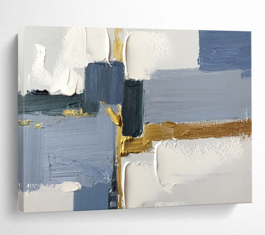 “Gray - Blue Gold Accent” - Gray, blue, gold; simple color blocks with gold lines CT1562
