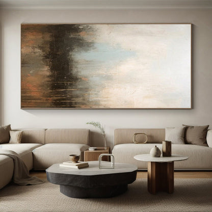 “Neutral - Blue Abstract Mist” - Abstract Landscape Art CT0450