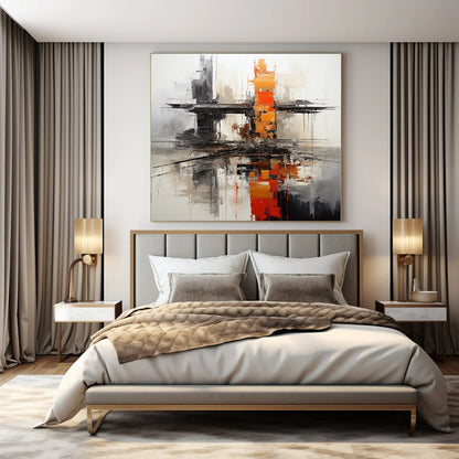 “Urban - Inspired Abstract Structure” Mixed - Media Art CT0177