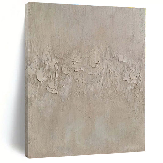 “Minimalist Beige Textured Canvas”，Abstract Textural Oil Painting CT0579