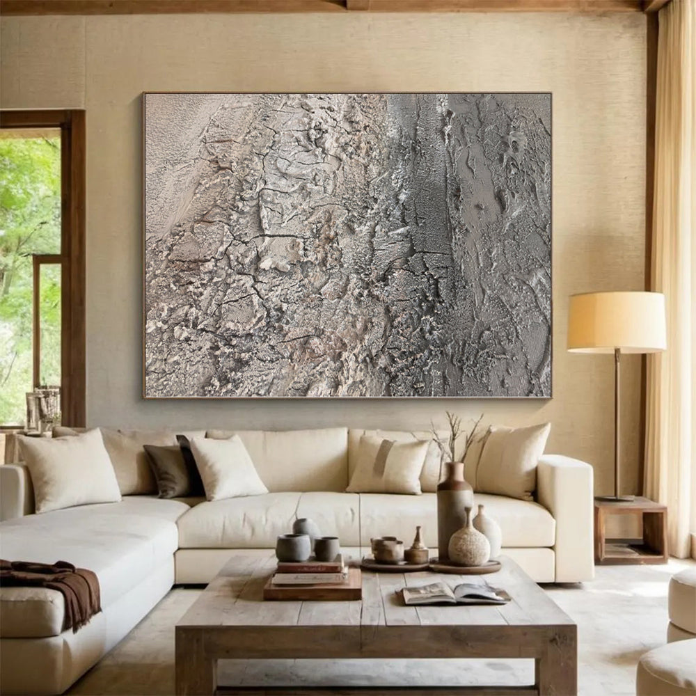 “Rough Textured Abyss” - Abstract Work with Grays, Browns CT0102