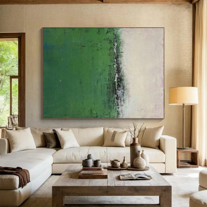 “Misty Green Field”，Abstract Landscape Art CT0645