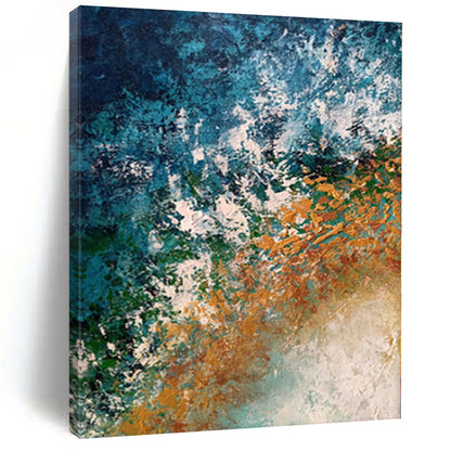 “Pastel Fusion” - Abstract Painting with Light Blue, Coral, Orange, Purple Mix CT0010