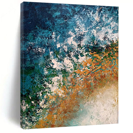 “Pastel Fusion” - Abstract Painting with Light Blue, Coral, Orange, Purple Mix CT0010